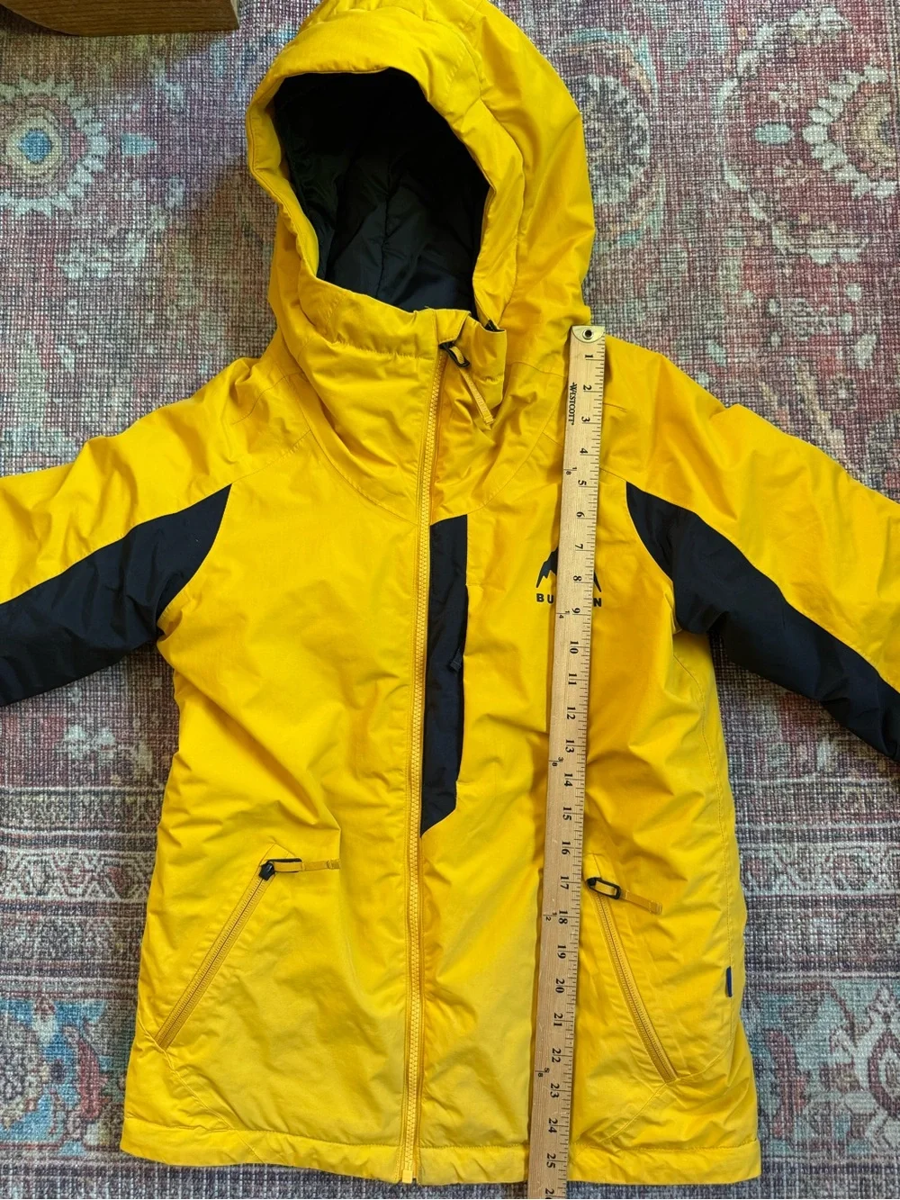 Burton Youth Medium Kids' Yellow Hillslope Hooded Winter Jacket